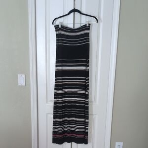 Strapless Black and White Maxi Strapless Dress